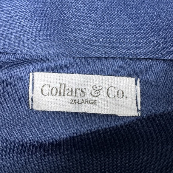 Collars & Co Navy Blue Dress Collar Polo Shirt Size 2XL XXL - Picture 4 of 6
